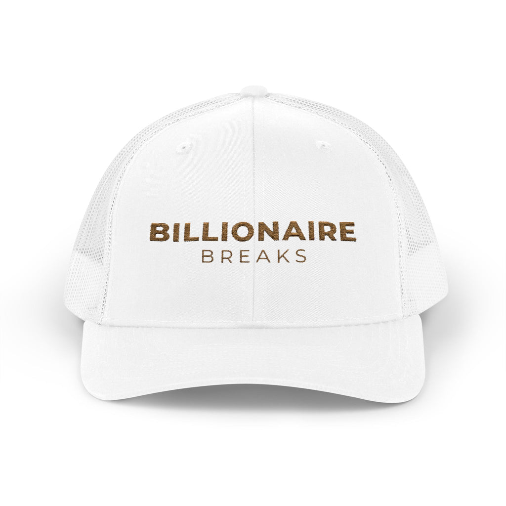Billionaire Breaks Snapback Trucker Cap | Trendy Hat for Outdoors, Casual Wear, Gifts, Festivals, Fashion Statement